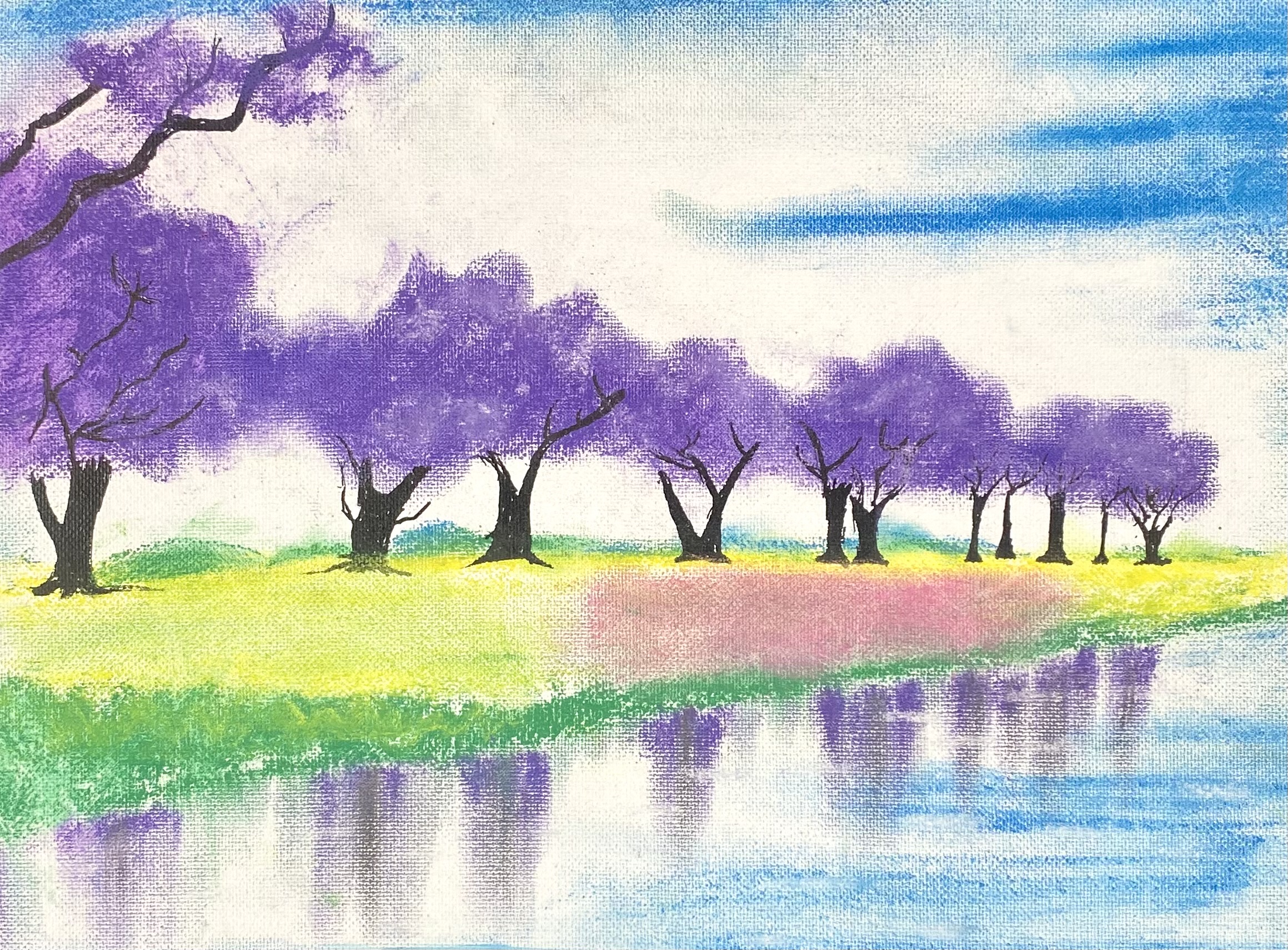 Coraline Lobato age 10 The One and Only Purple Trees Chalk Pastel