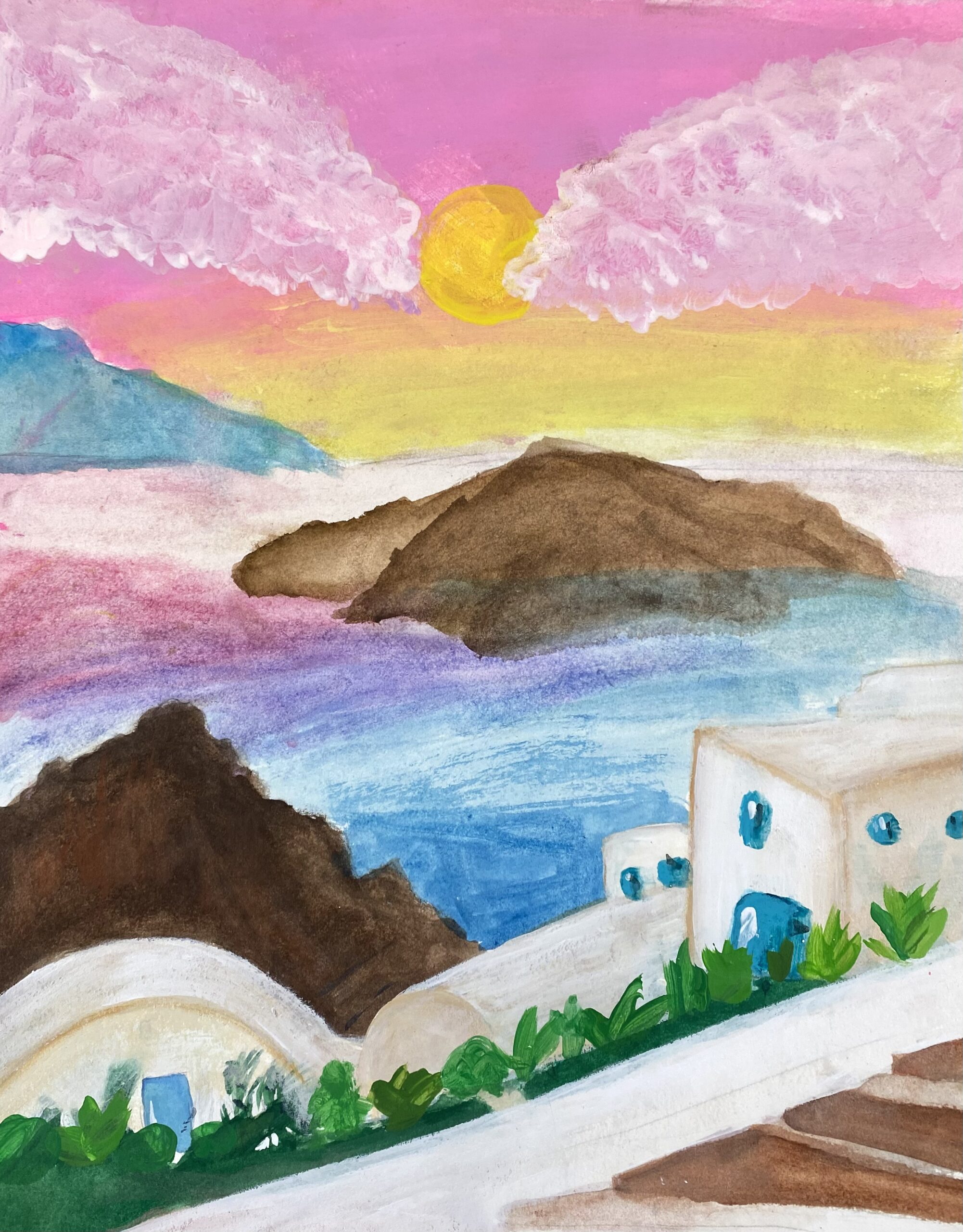 Emily Fuerte age 10 Greece Acrylic and Watercolor