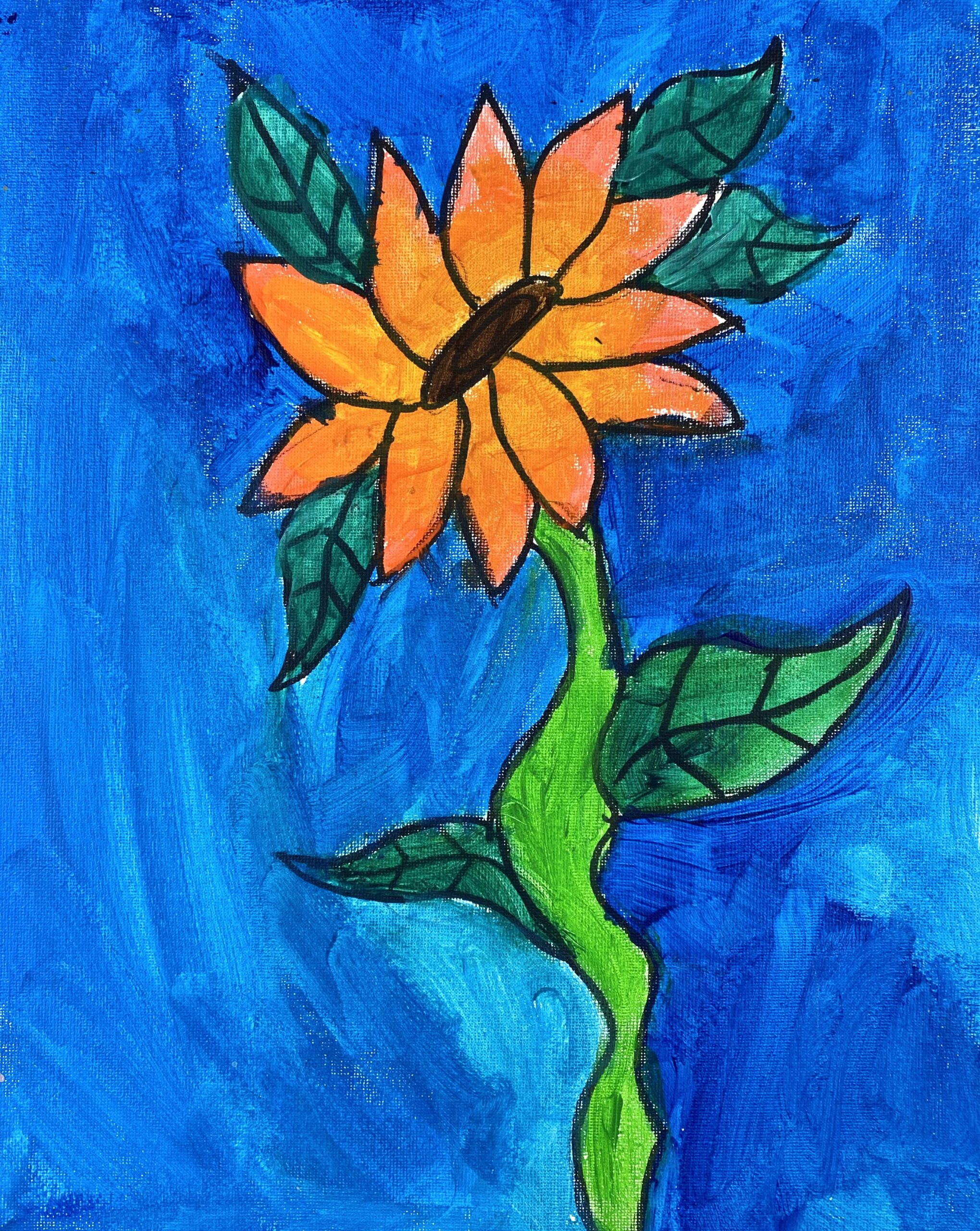 Stephanie Merlin age 11 Sunflowers Acrylic